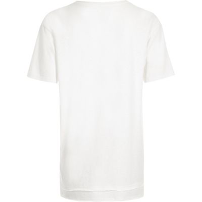 Boys white layered hem T-shirt